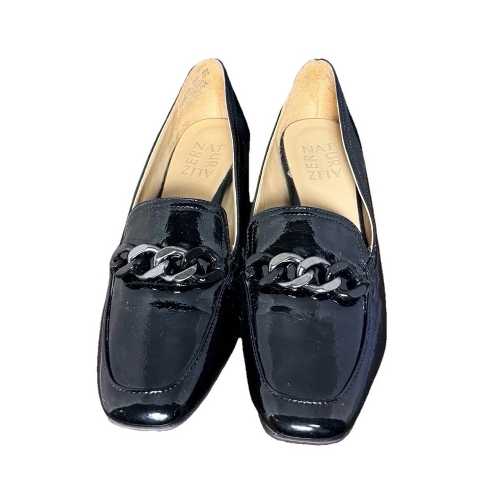 Naturalizer Wynrie Dress Pumps Block Heel Womens Size 6.5 M Black Patent Leather